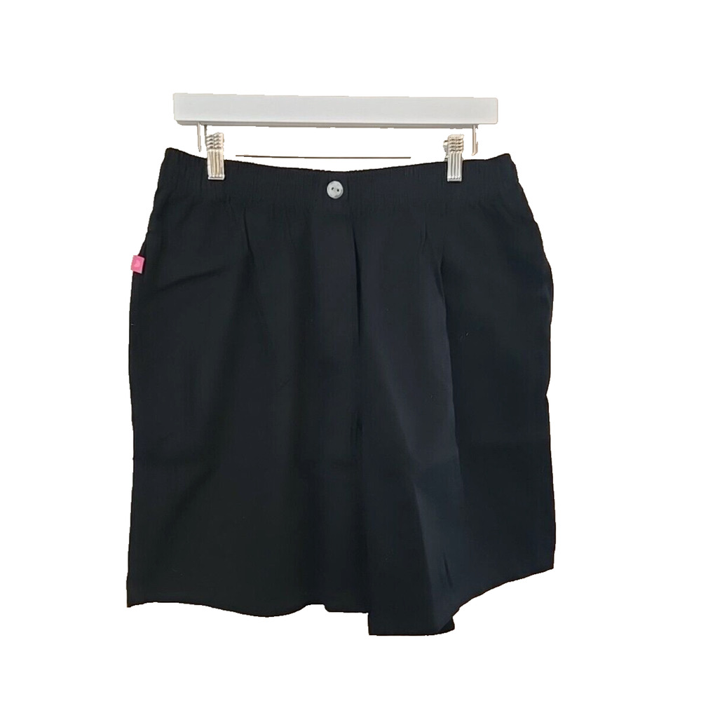 Woman Within Black Chino High Rise Hiking Casual Shorts Womans Plus Size 18W